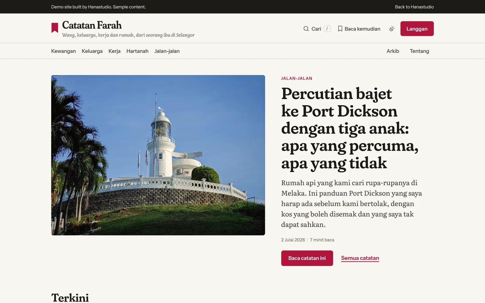 Catatan Farah: website home page