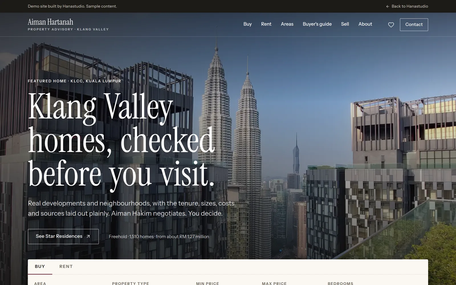 Aiman Hartanah: website home page
