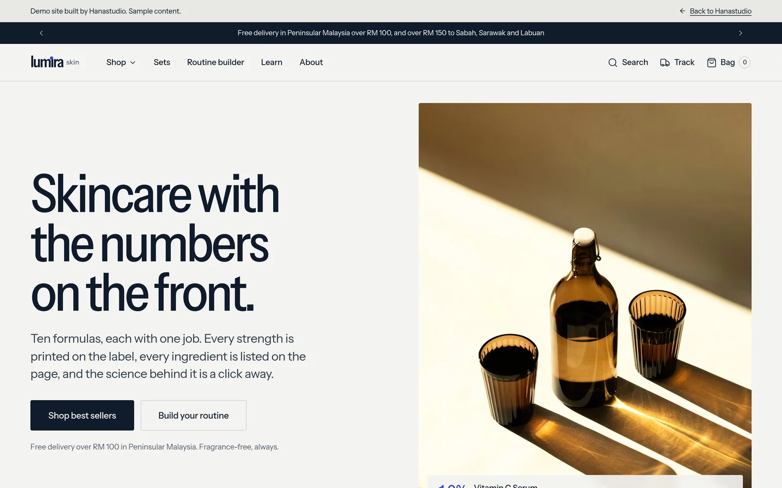 Lumira Skin: website home page